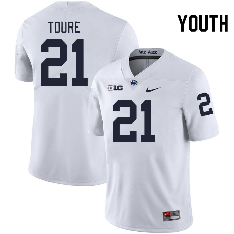 Youth #21 Vaboue Toure Penn State Nittany Lions College Football Jerseys Stitched-White